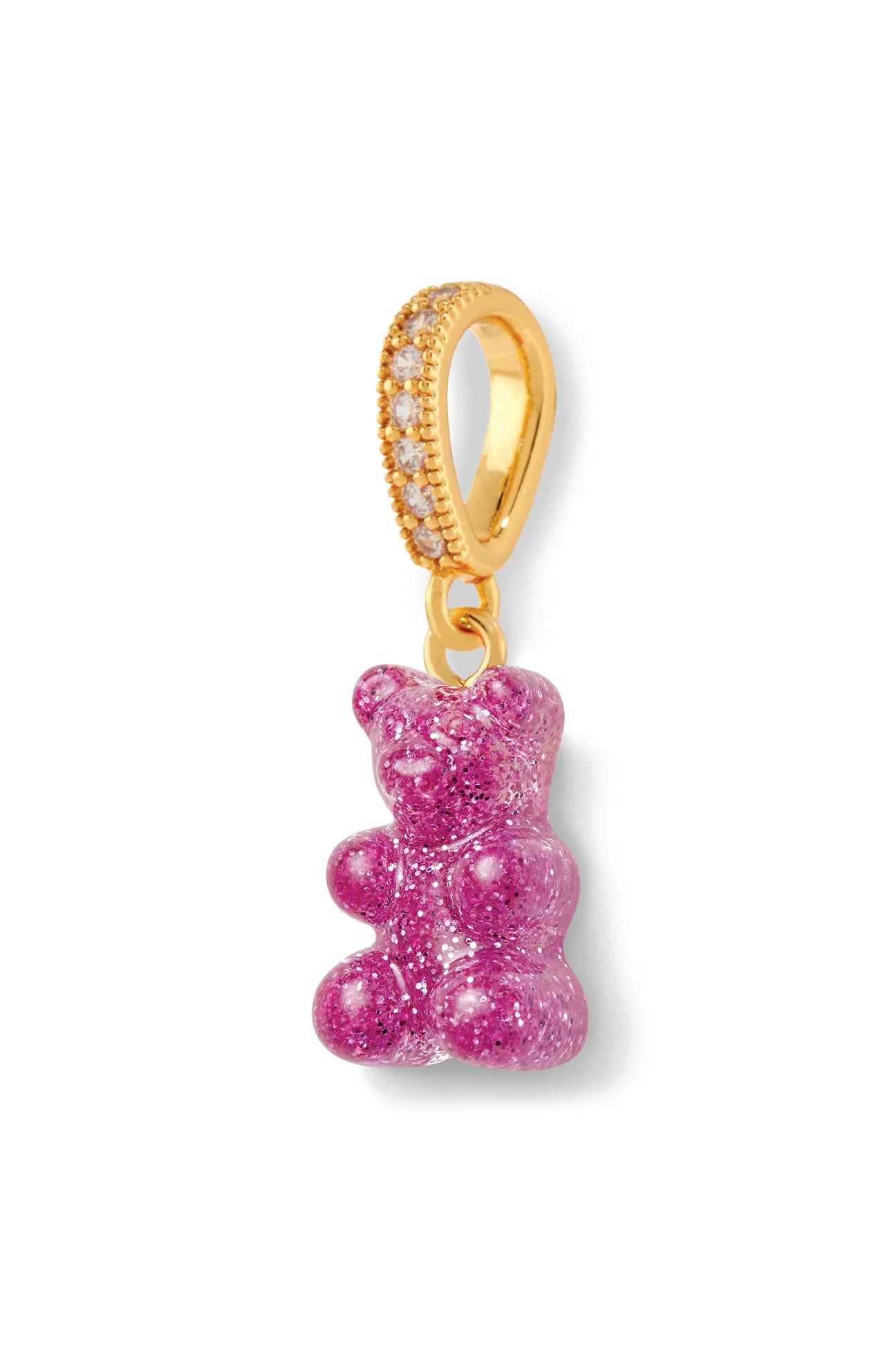 Crystal Haze Nostalgia Bear Pave Pendant-Magenta
