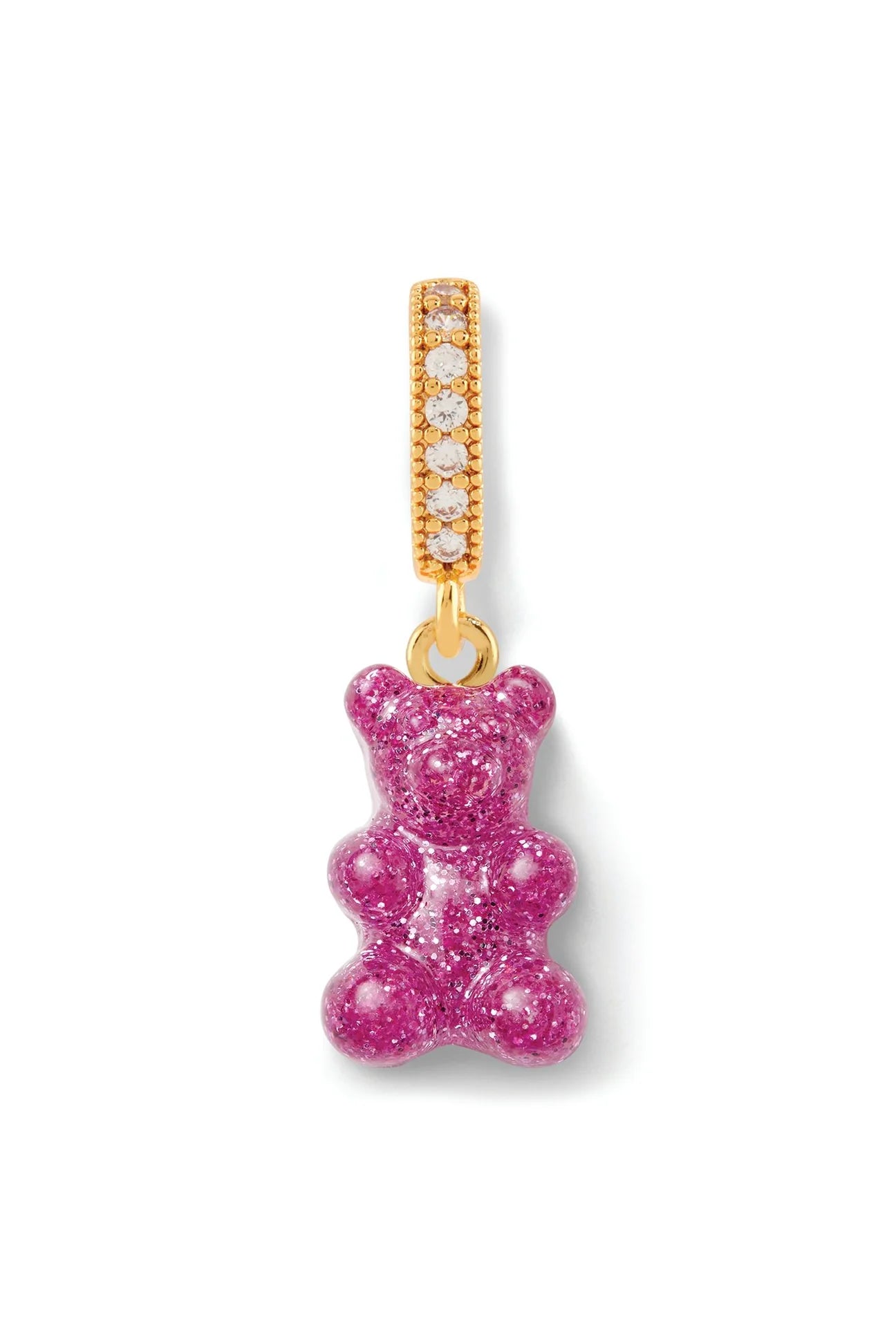 Crystal Haze Nostalgia Bear Pave Pendant-Magenta
