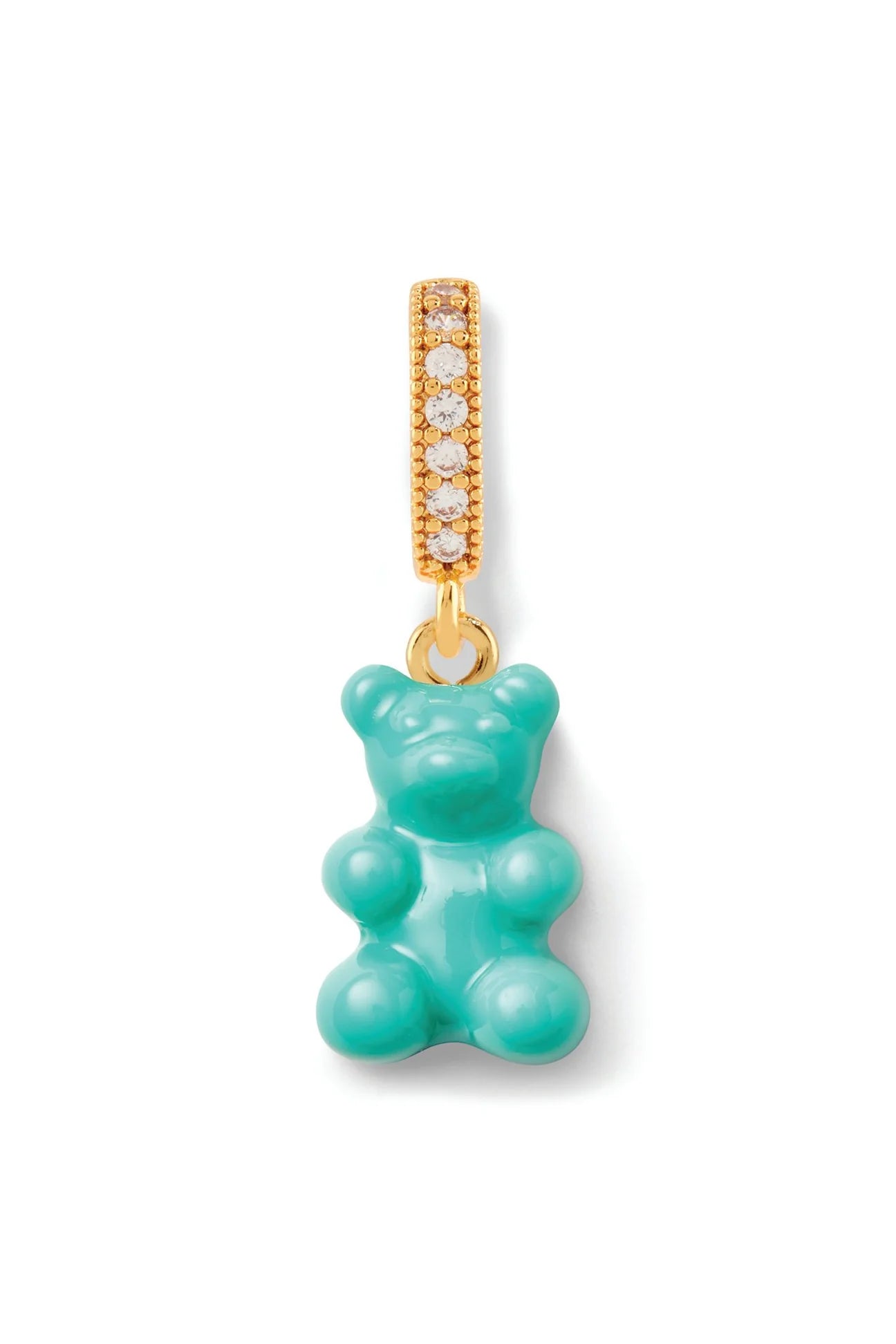 Crystal Haze Nostalgia Bear Pave Pendant-Mykonos Blue