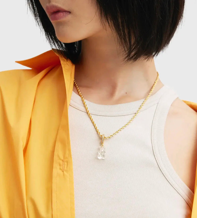Crystal Haze Nostalgia Bear Pave Pendant-Ice