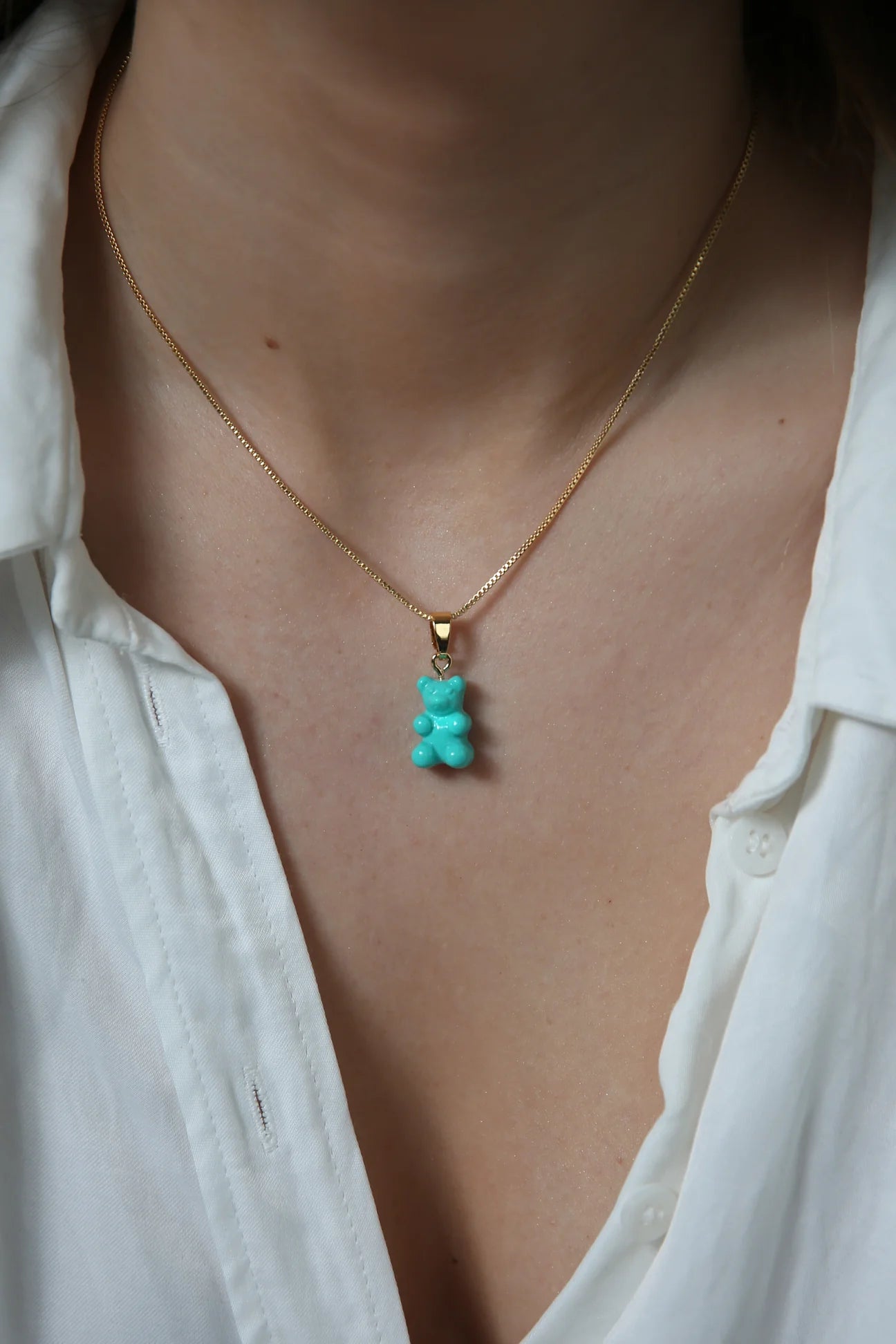 Crystal Haze Nostalgia Bear Classic Pendant-Mykonos Blue