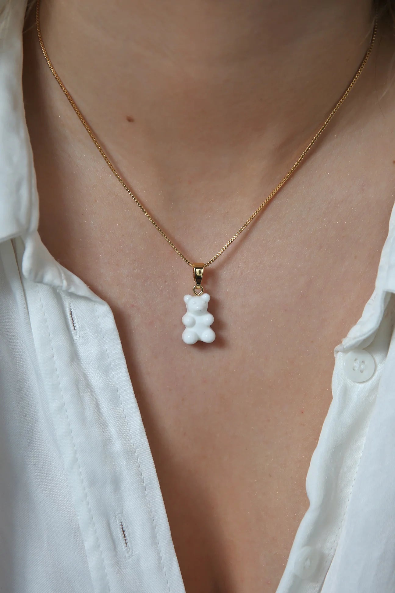 Crystal Haze Nostalgia Bear Classic Pendant-Powder