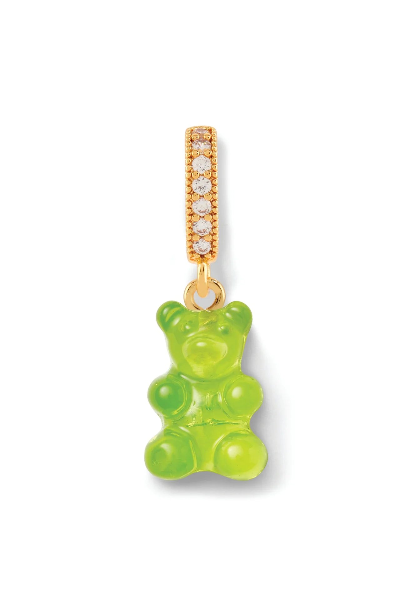 Crystal Haze Nostalgia Bear Pave Pendant-Lime