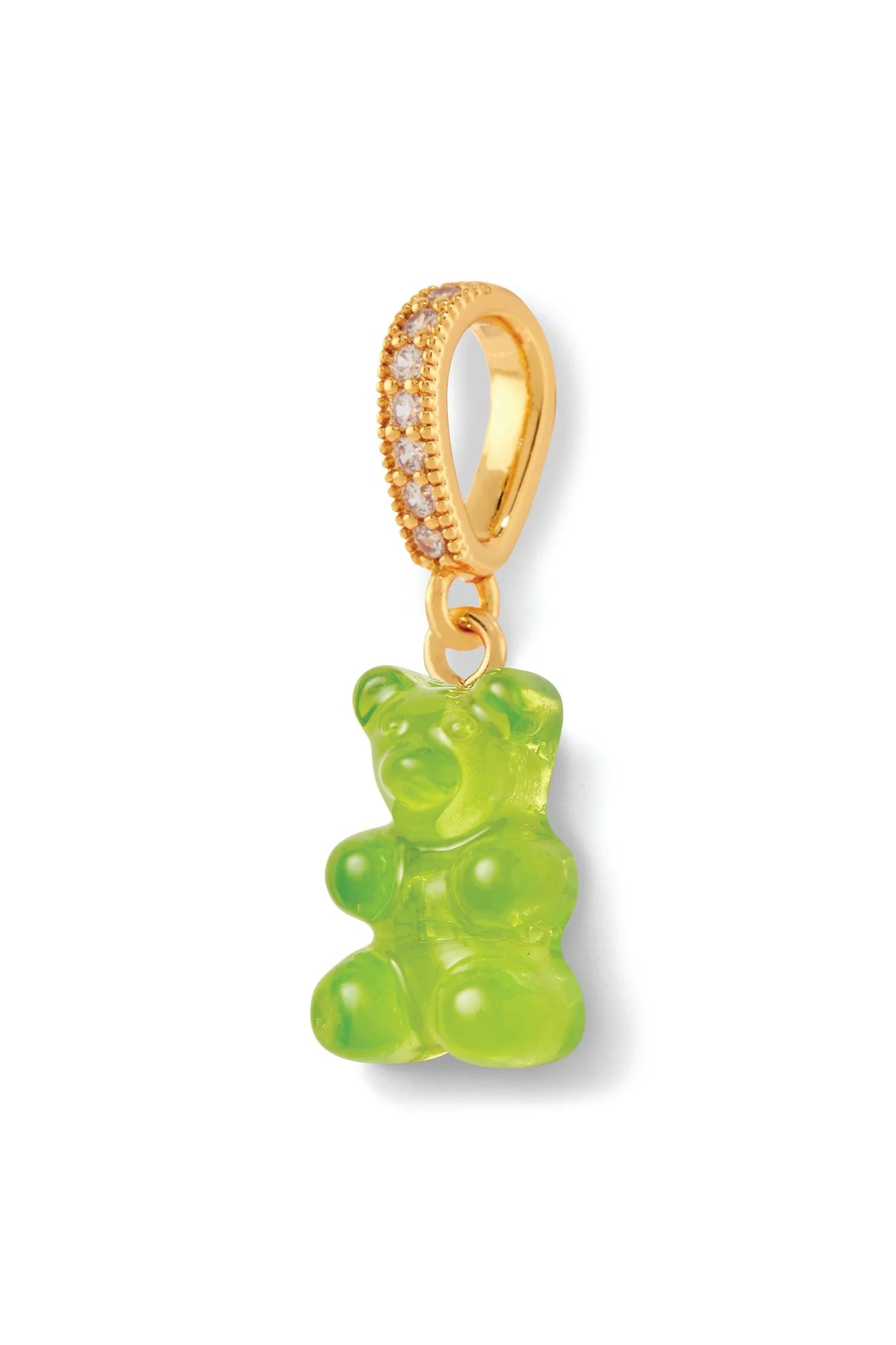 Crystal Haze Nostalgia Bear Pave Pendant-Lime
