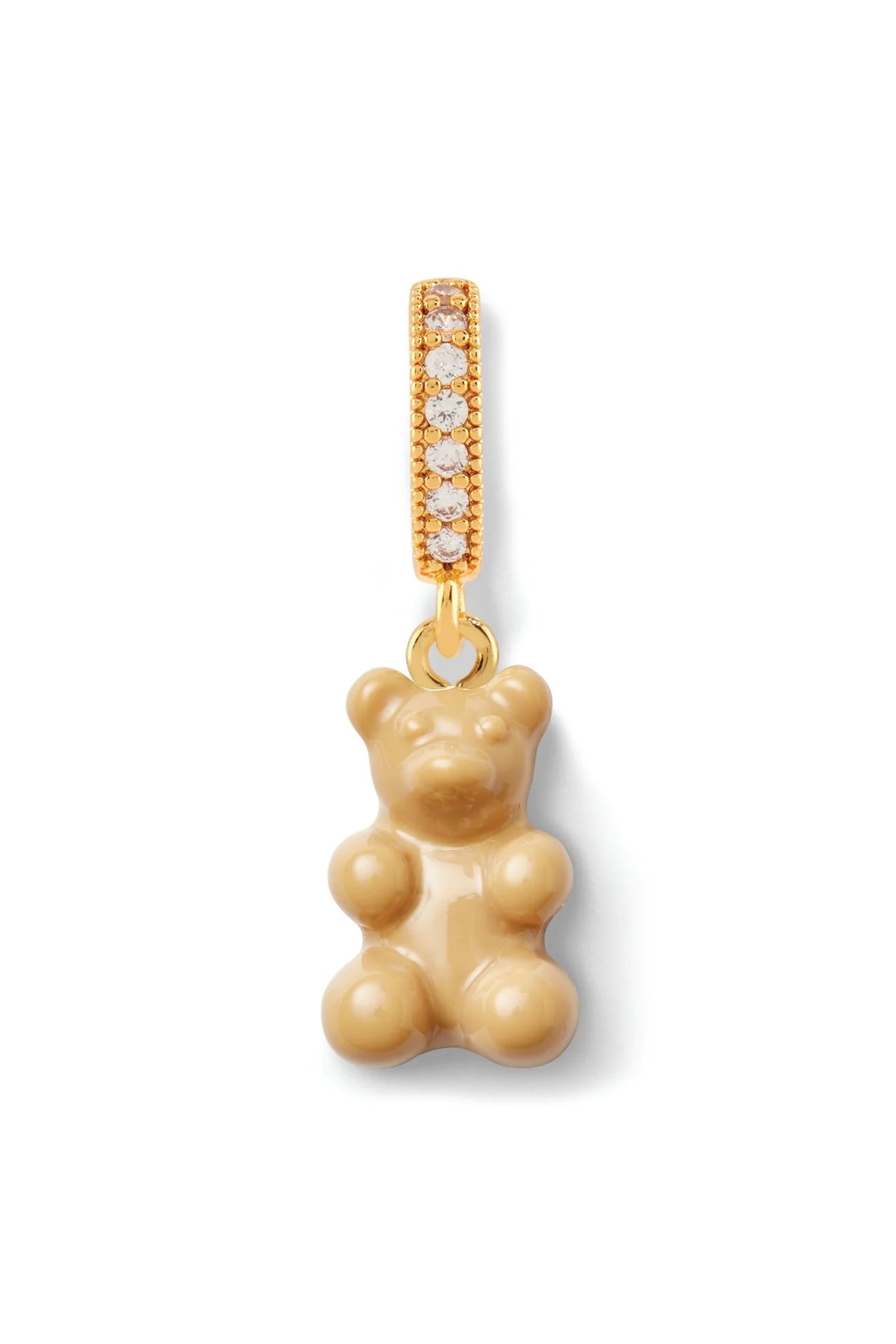 Crystal Haze Nostalgia Bear Pave Pendant-Salt Caramel