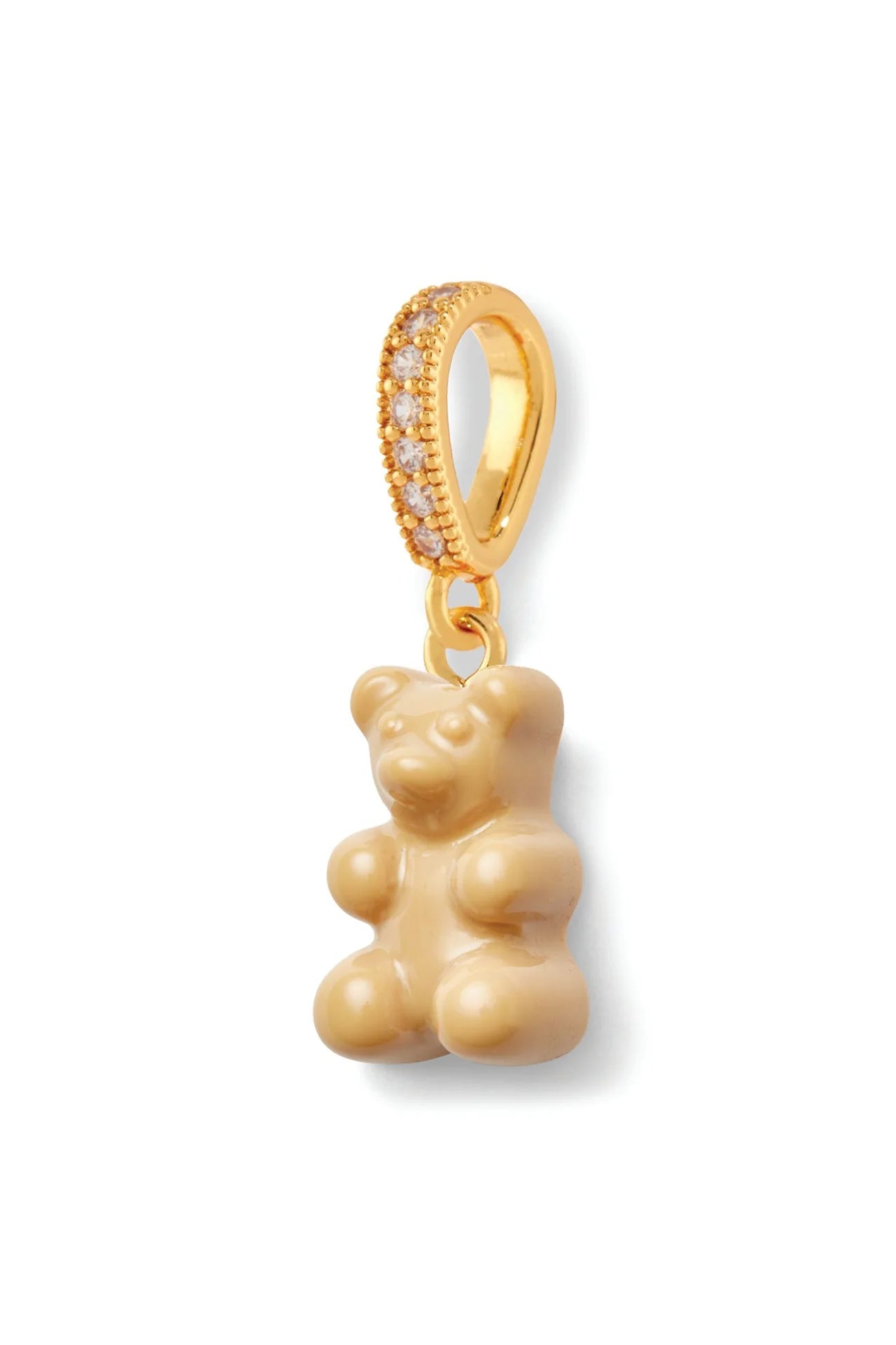 Crystal Haze Nostalgia Bear Pave Pendant-Salt Caramel