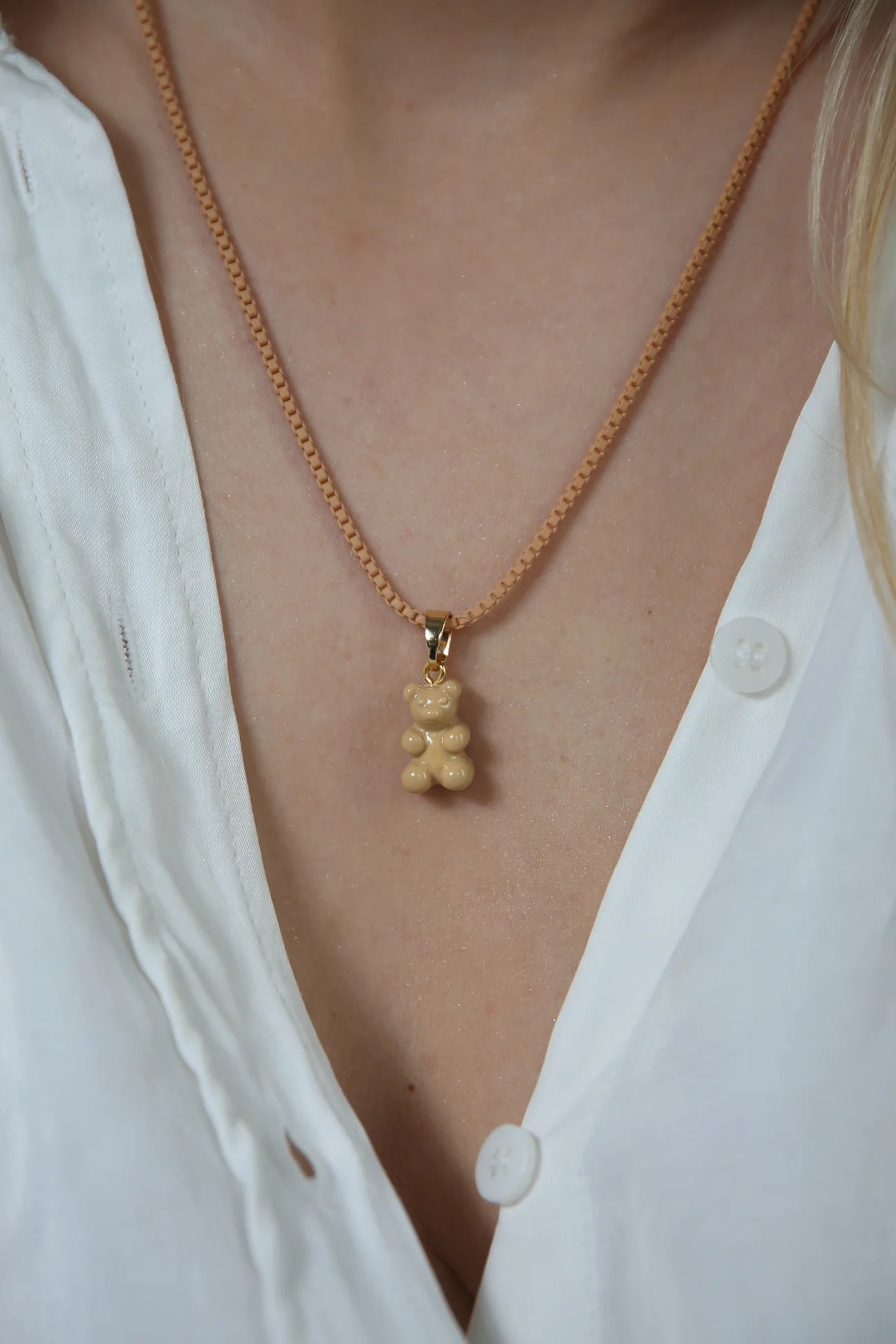 Crystal Haze Nostalgia Bear Classic Pendant-Salt Caramel