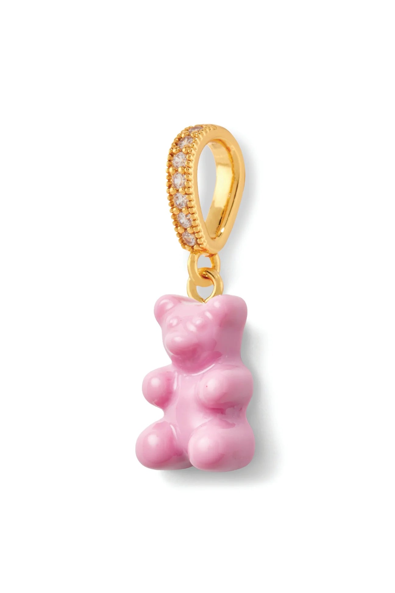 Crystal Haze Nostalgia Bear Pave Pendant-Candy Pink