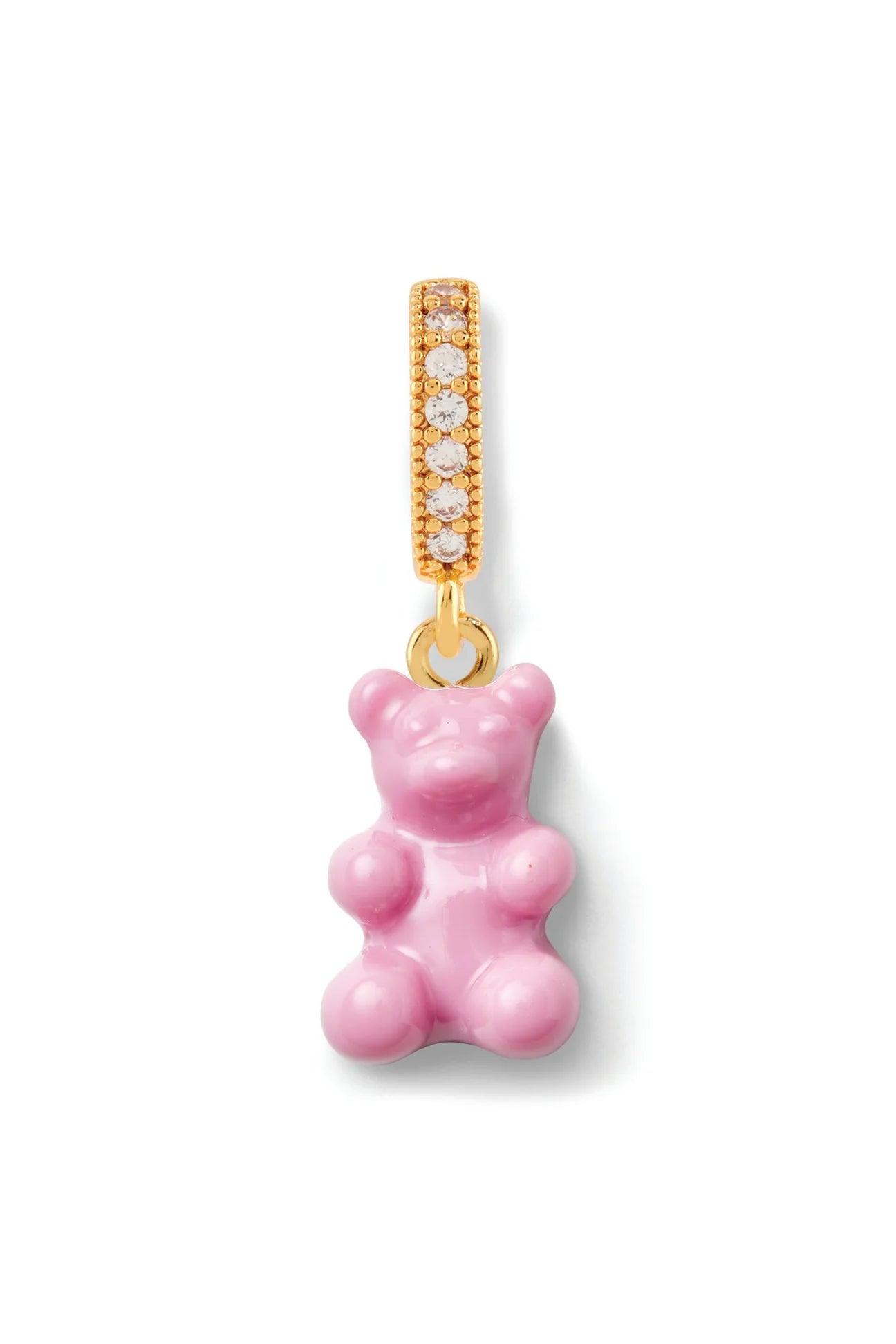 Crystal Haze Nostalgia Bear Pave Pendant-Candy Pink