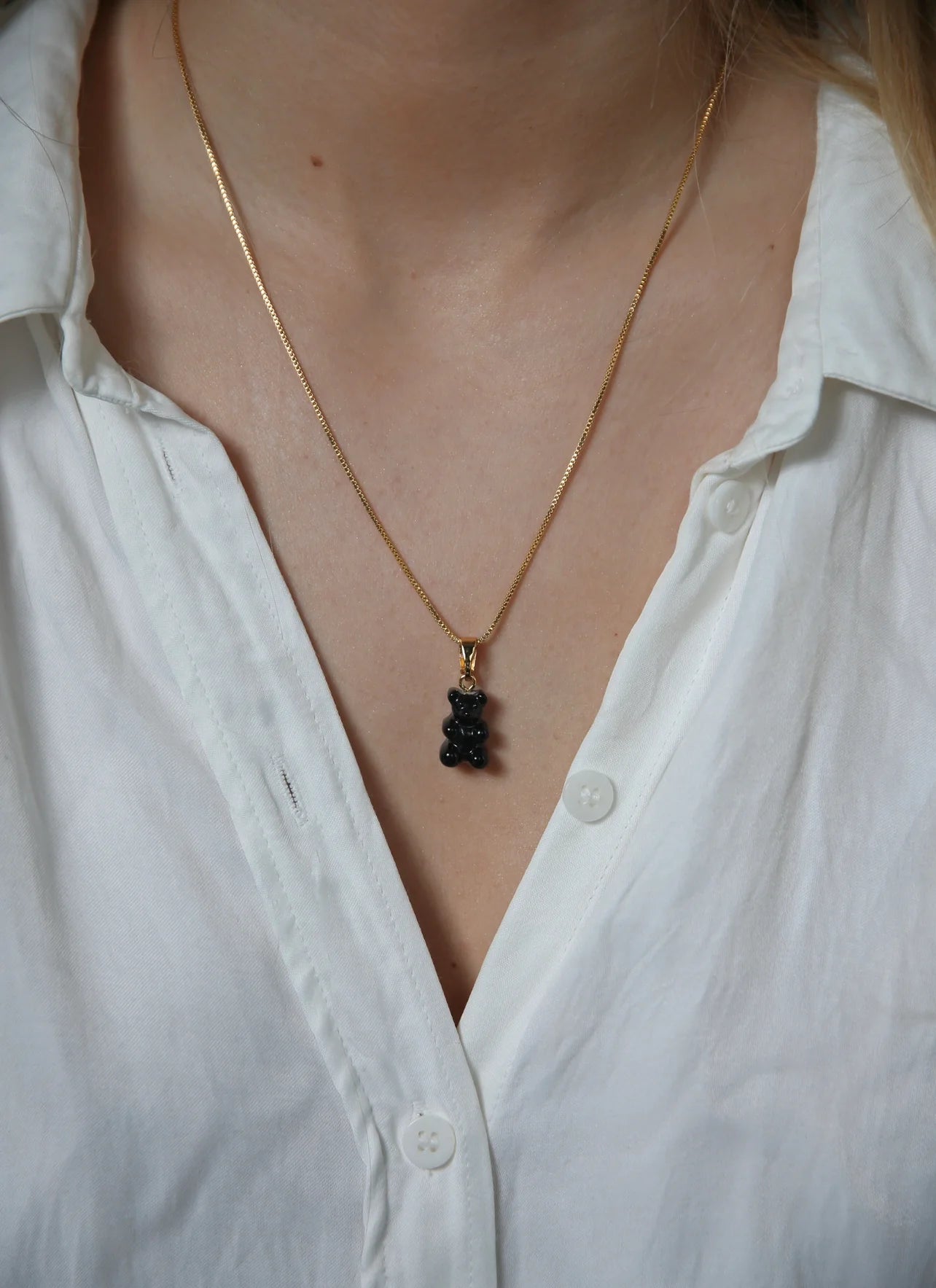 Crystal Haze Nostalgia Bear Classic Pendant-Black