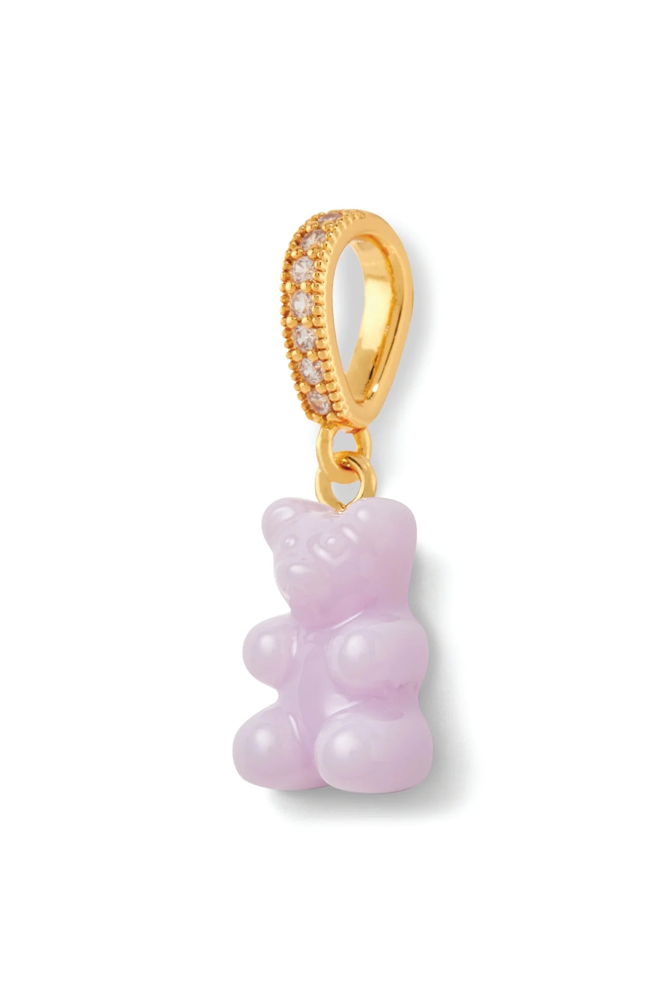 Crystal Haze Nostalgia Bear Pave Pendant-Lavender