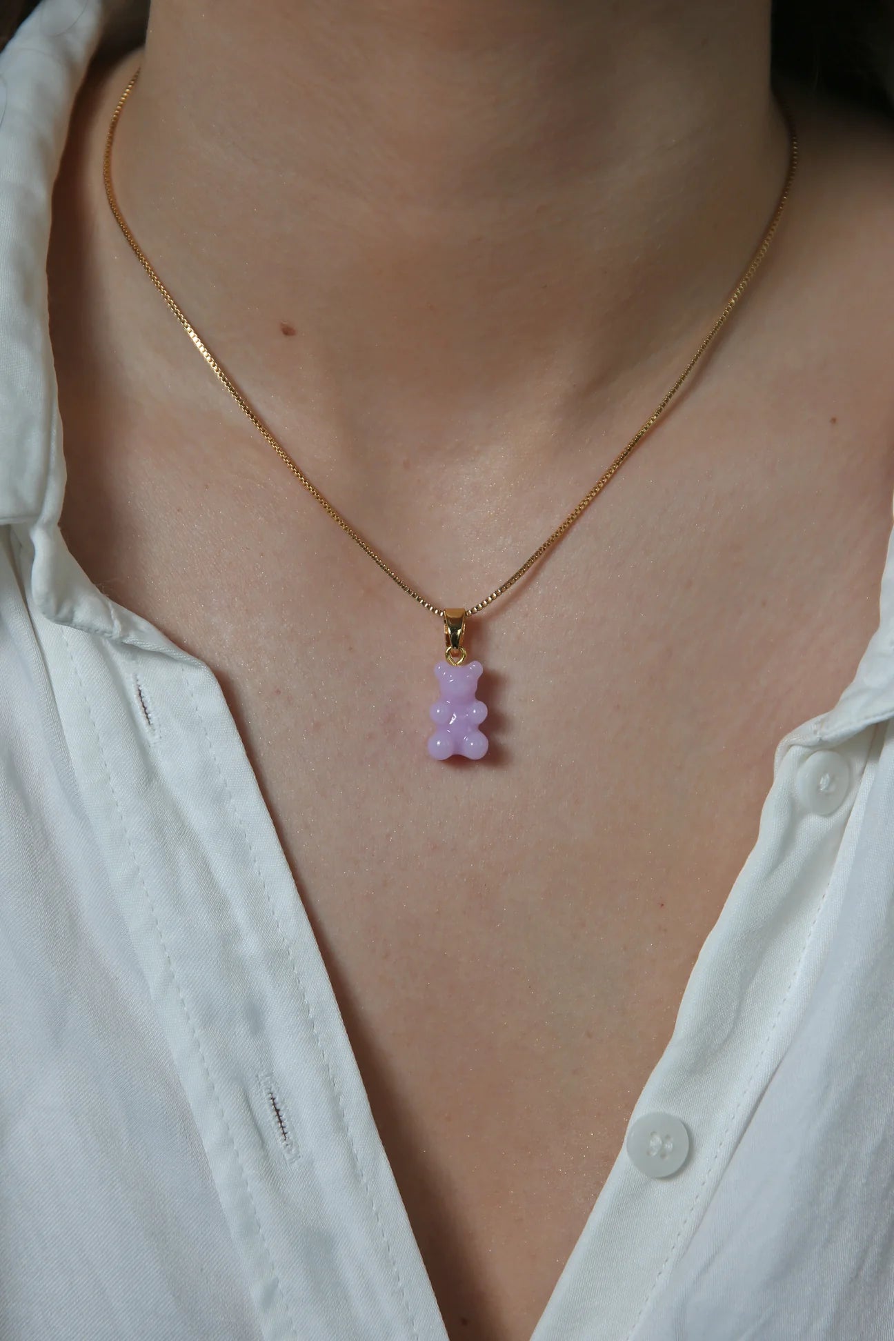 Crystal Haze Nostalgia Bear Classic Pendant-Lavender