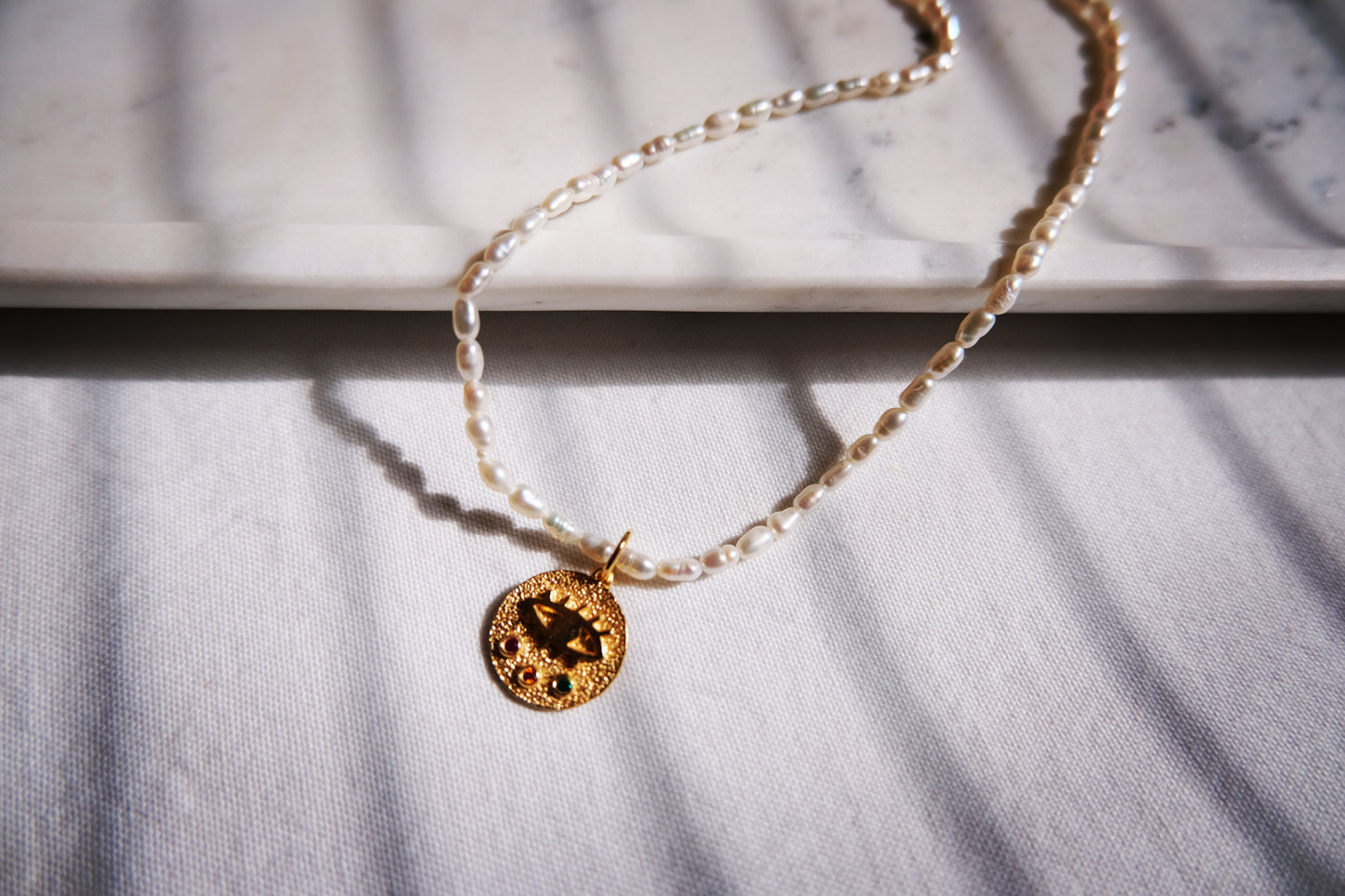 Hermina Athens Mini Oval Pearl Necklace