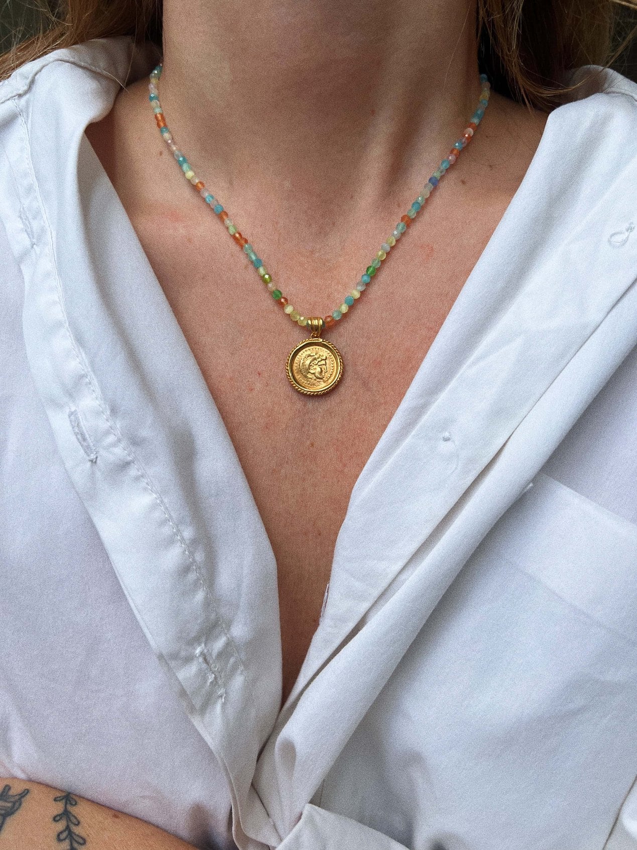 Hermina Athens Hercules Pastel Rainbow Necklace