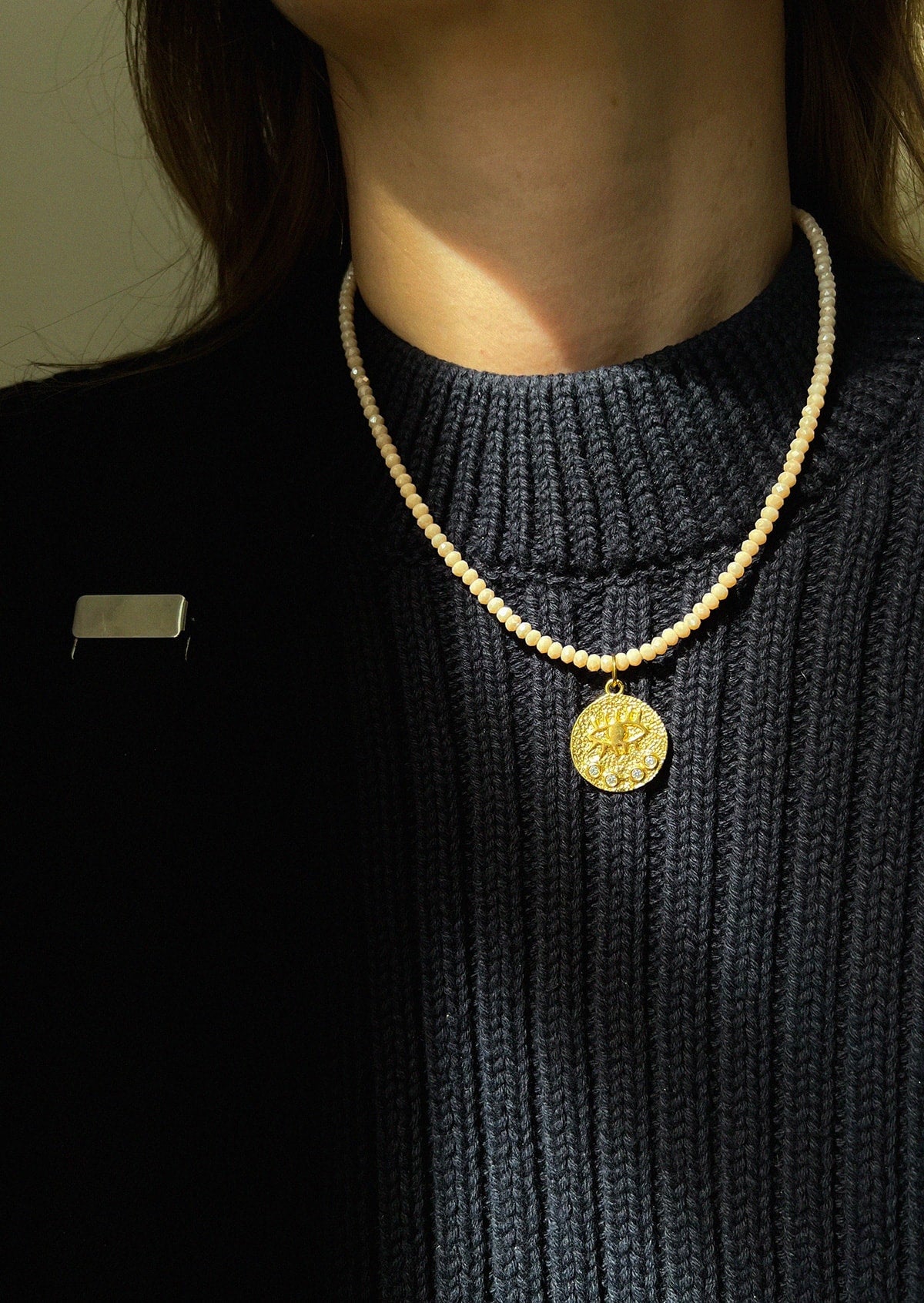 Hermina Athens Kressida Small Champagne Crystal Necklace