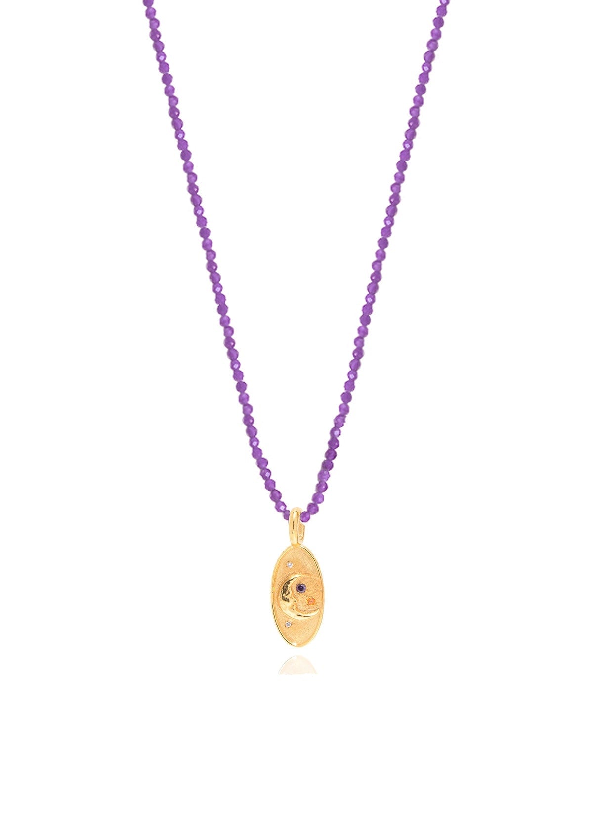 Hermina Athens Sky Oval Purple Necklace