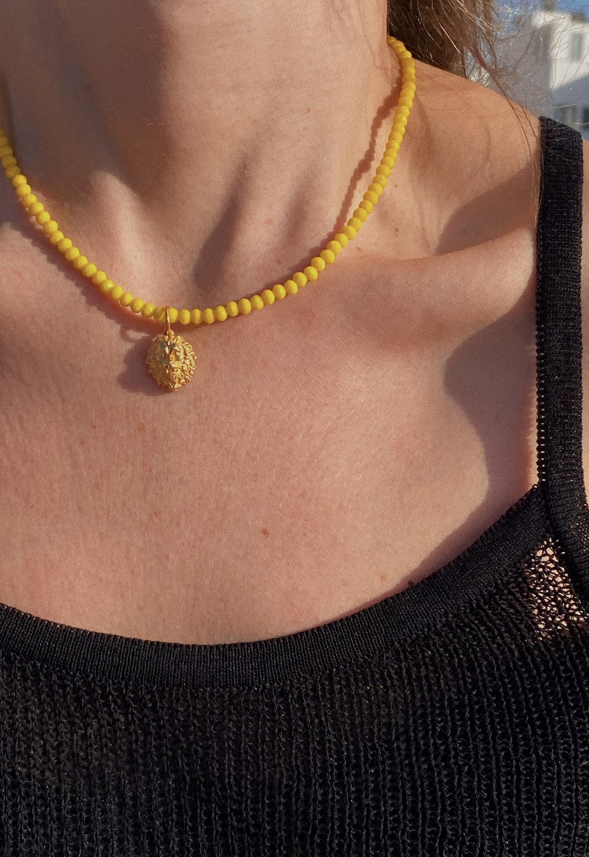 Hermina Athens Thireos Small Yellow Necklace