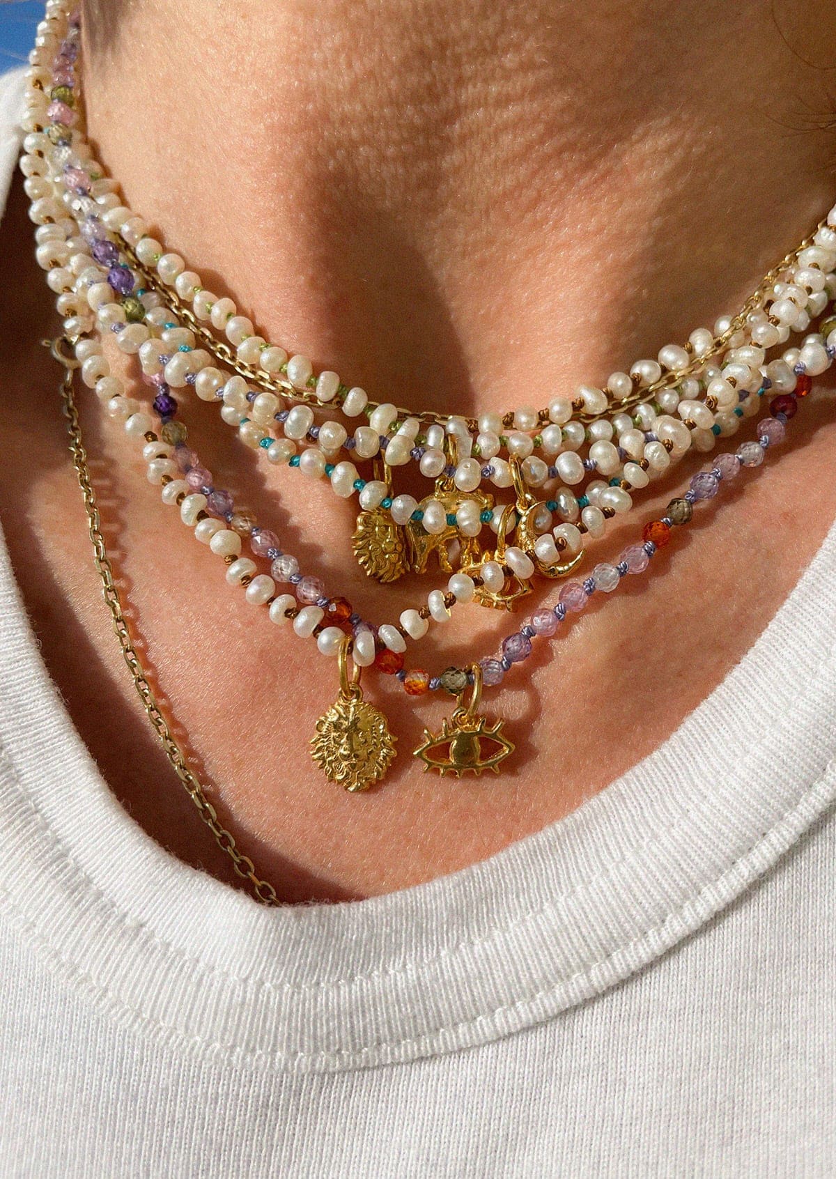 Hermina Athens Wizard of Rainbows Knotted Eye Necklace